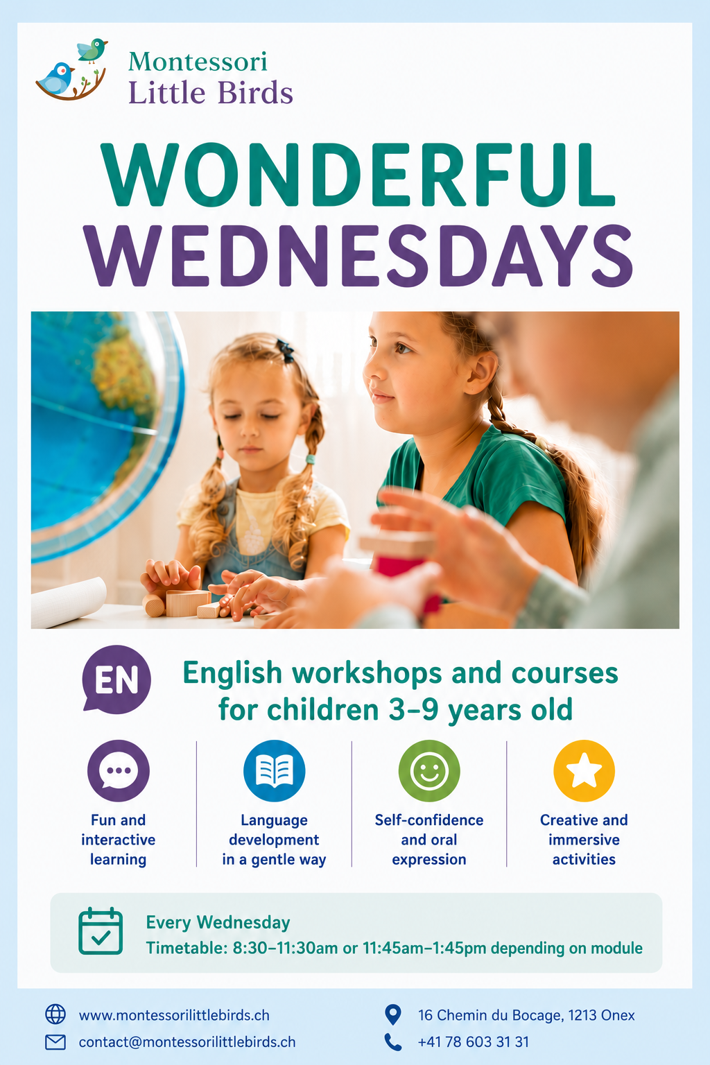 Wonderful Wednesdays English Workshops and Classes